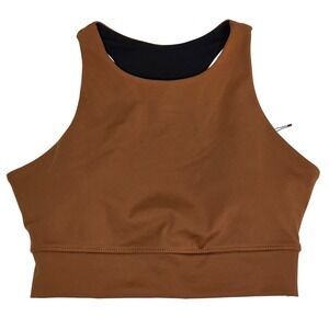 Varley Womens Sports Bra XS Brown High Neck Racerback Activewear Top NWOT
